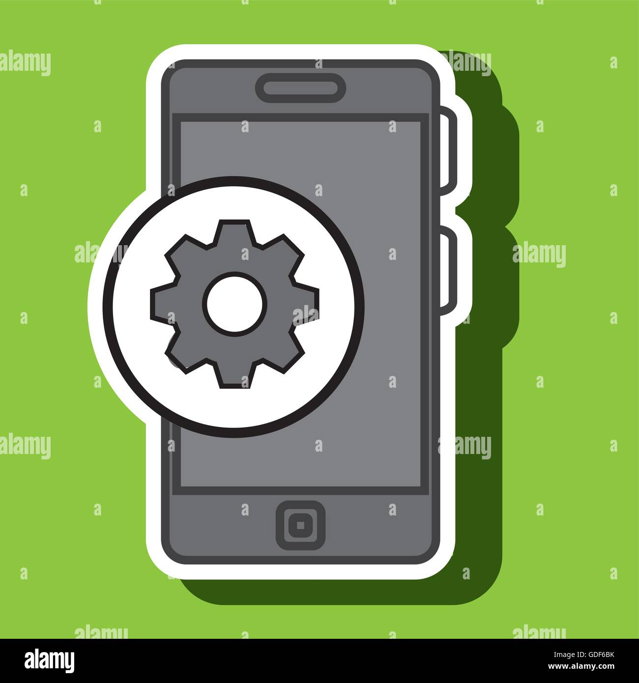 smartphone blue and gear isolated icon design Stock Vector Image & Art ...