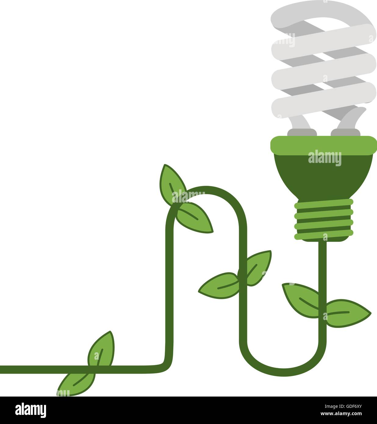 energy saving lightbulb with ivy icon Stock Vector Image & Art - Alamy
