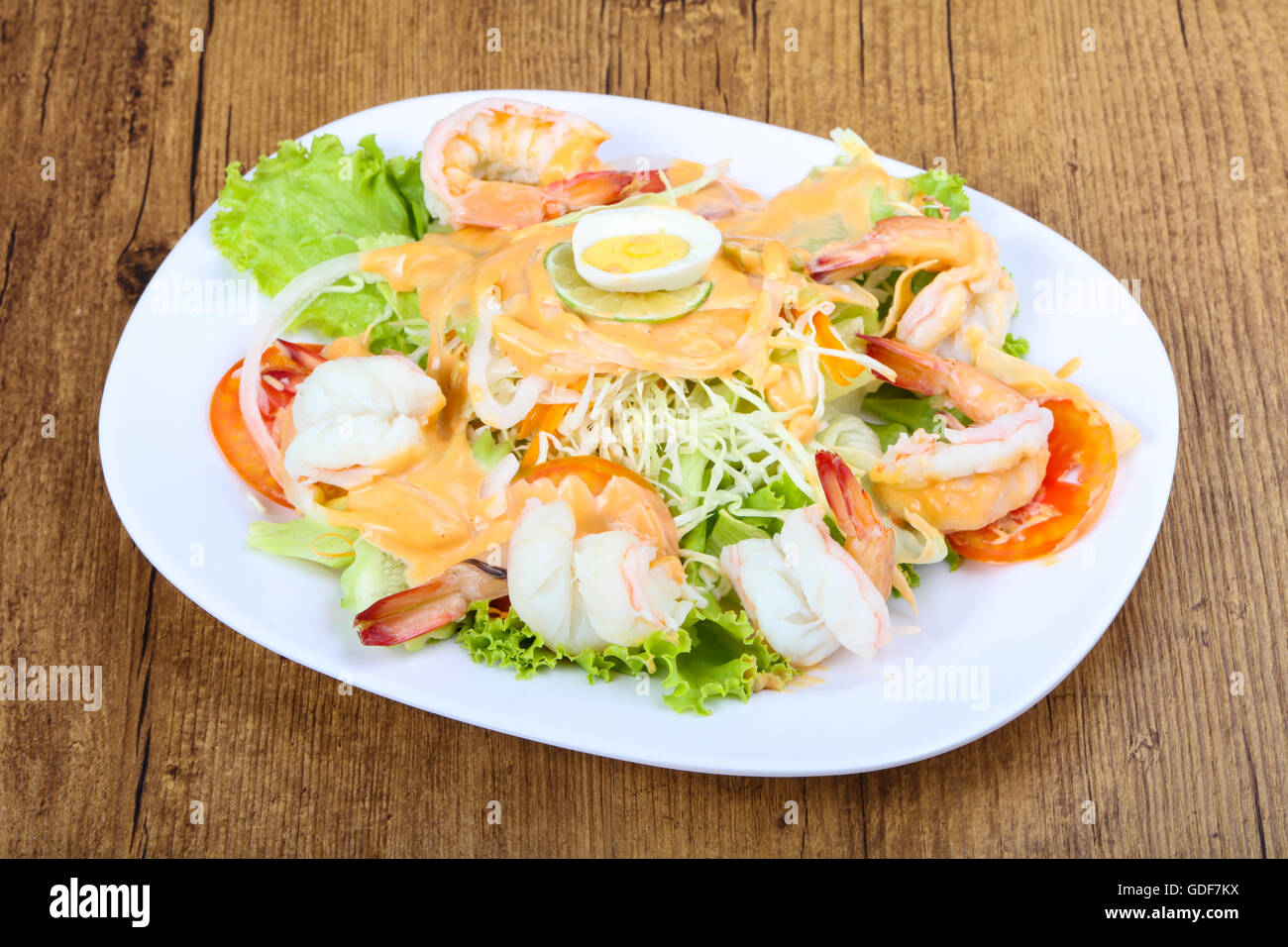 Shrimp cocktail with 1000 islands sauce and lime Stock Photo Alamy