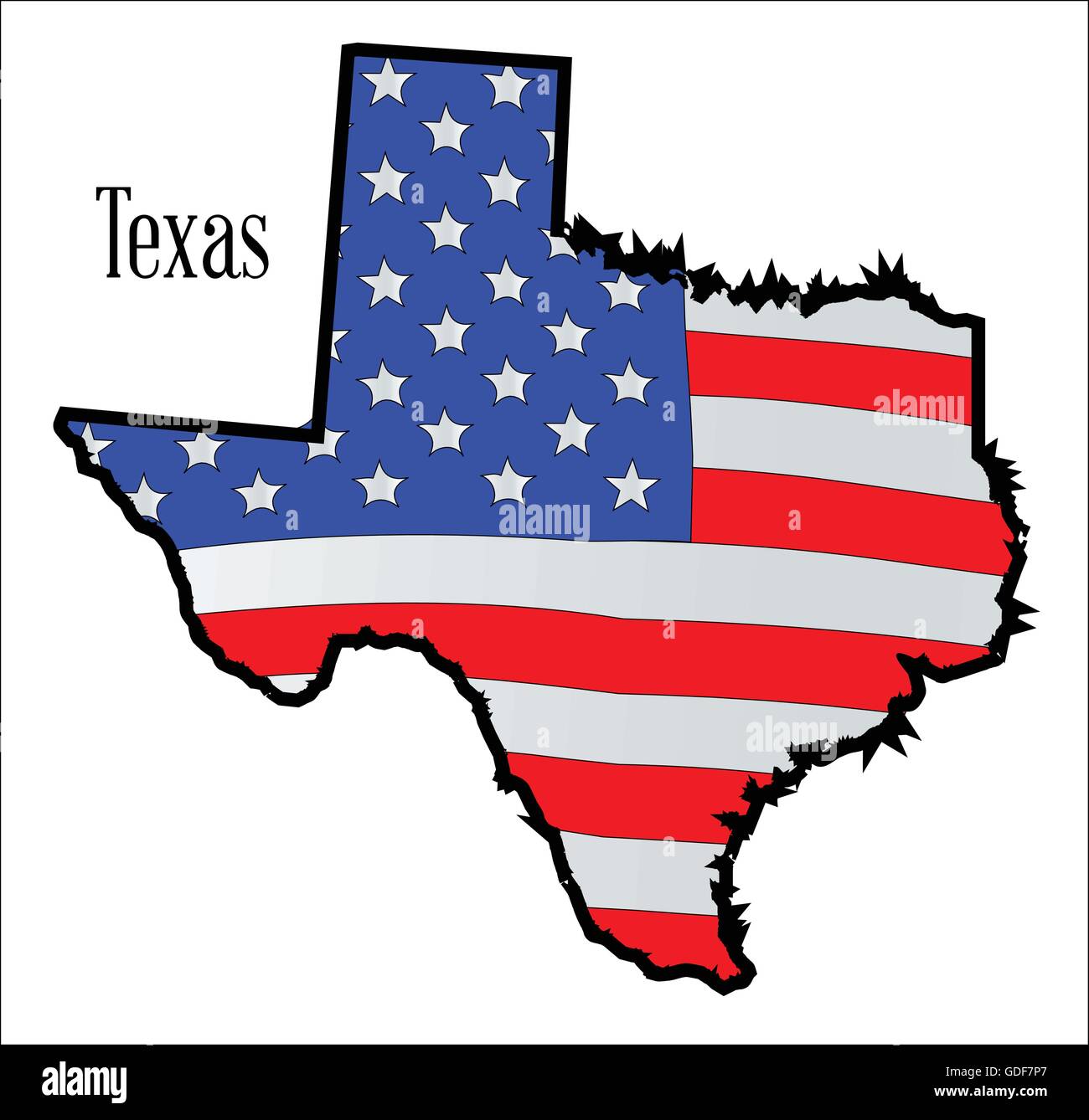 The American Flag The Stars And Stripes Outlined With A Map Of Texas Stock Vector Image Art Alamy