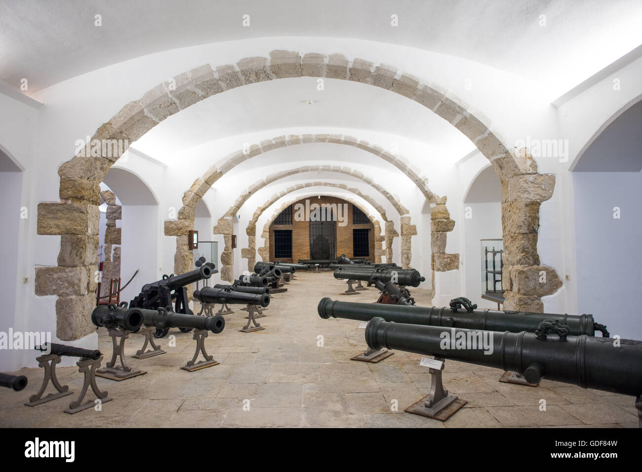 LISBON, Portugal - Housed in the old armoury, Lisbon's Military Museum showcases 500 years of Portuguese military history, with many of the exhibits in opulently decorated rooms of the historic building. Stock Photo