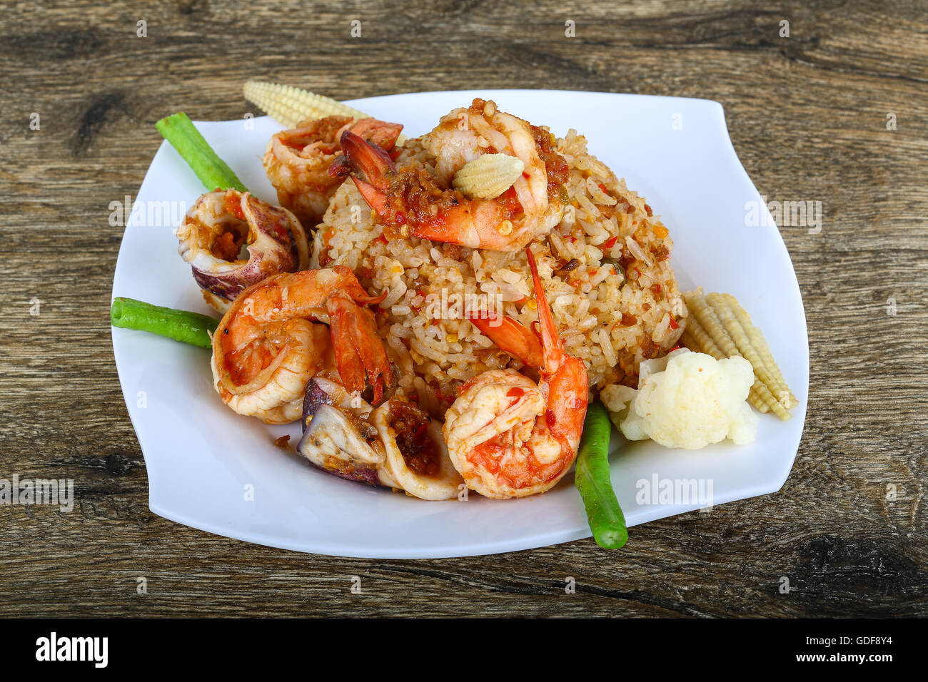 Asian style Fried rice with seafood, herbs and spices Stock Photo - Alamy