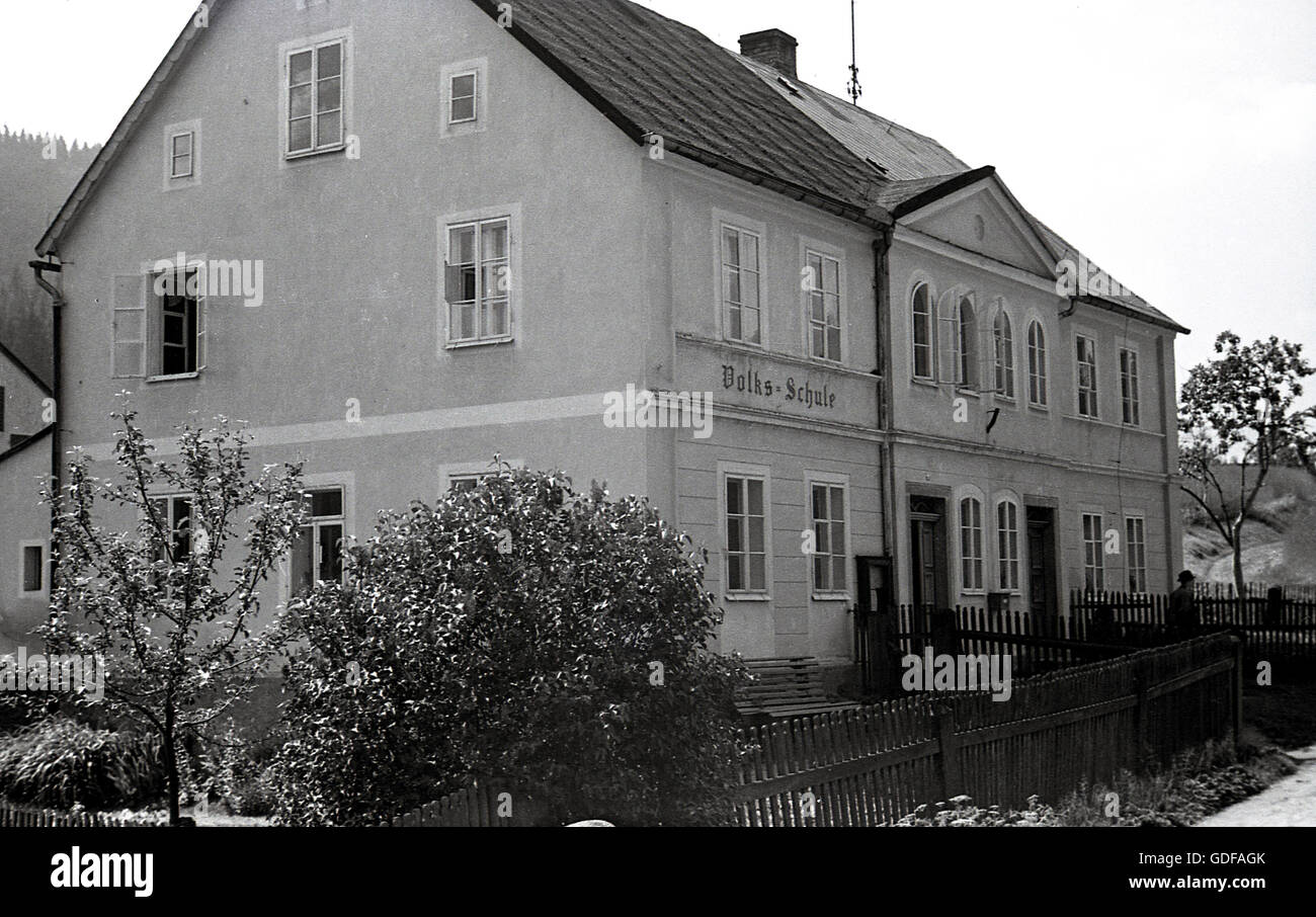 1930s, historical, A 'Volks Schule', a Sudeten german primary school in ...