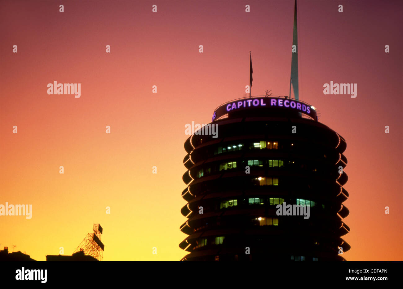 Capitol Records Building in Hollywood. CA Stock Photo
