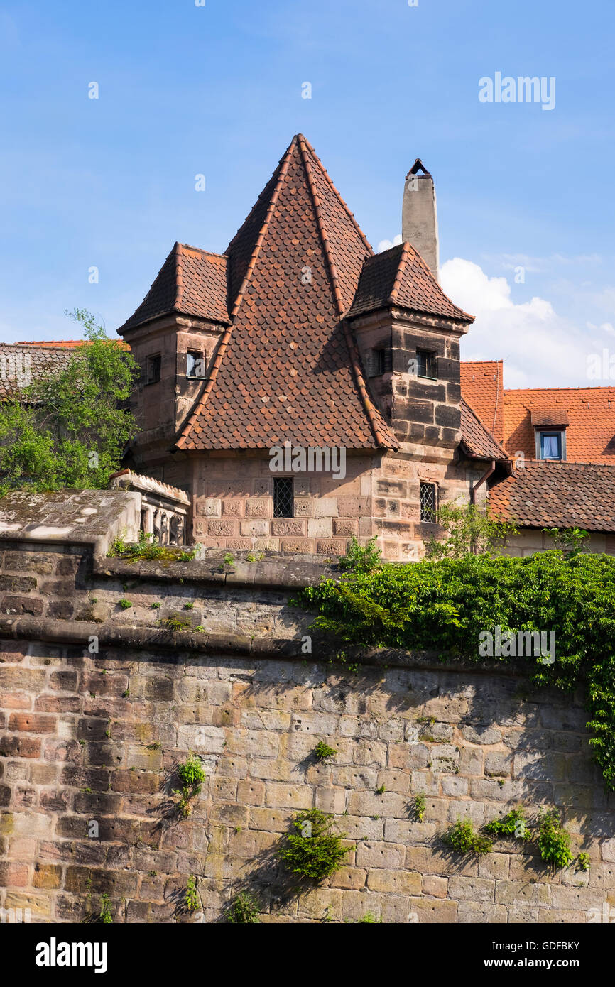 Mayor Tower, Neutormauer, Nuremberg, Middle Franconia, Franconia, Bavaria, Germany Stock Photo