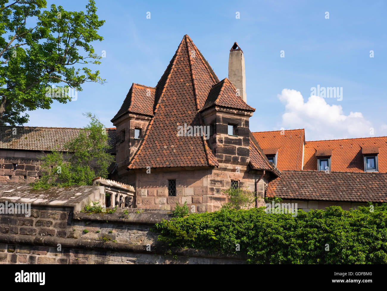 Mayor Tower, Neutormauer, Nuremberg, Middle Franconia, Franconia, Bavaria, Germany Stock Photo