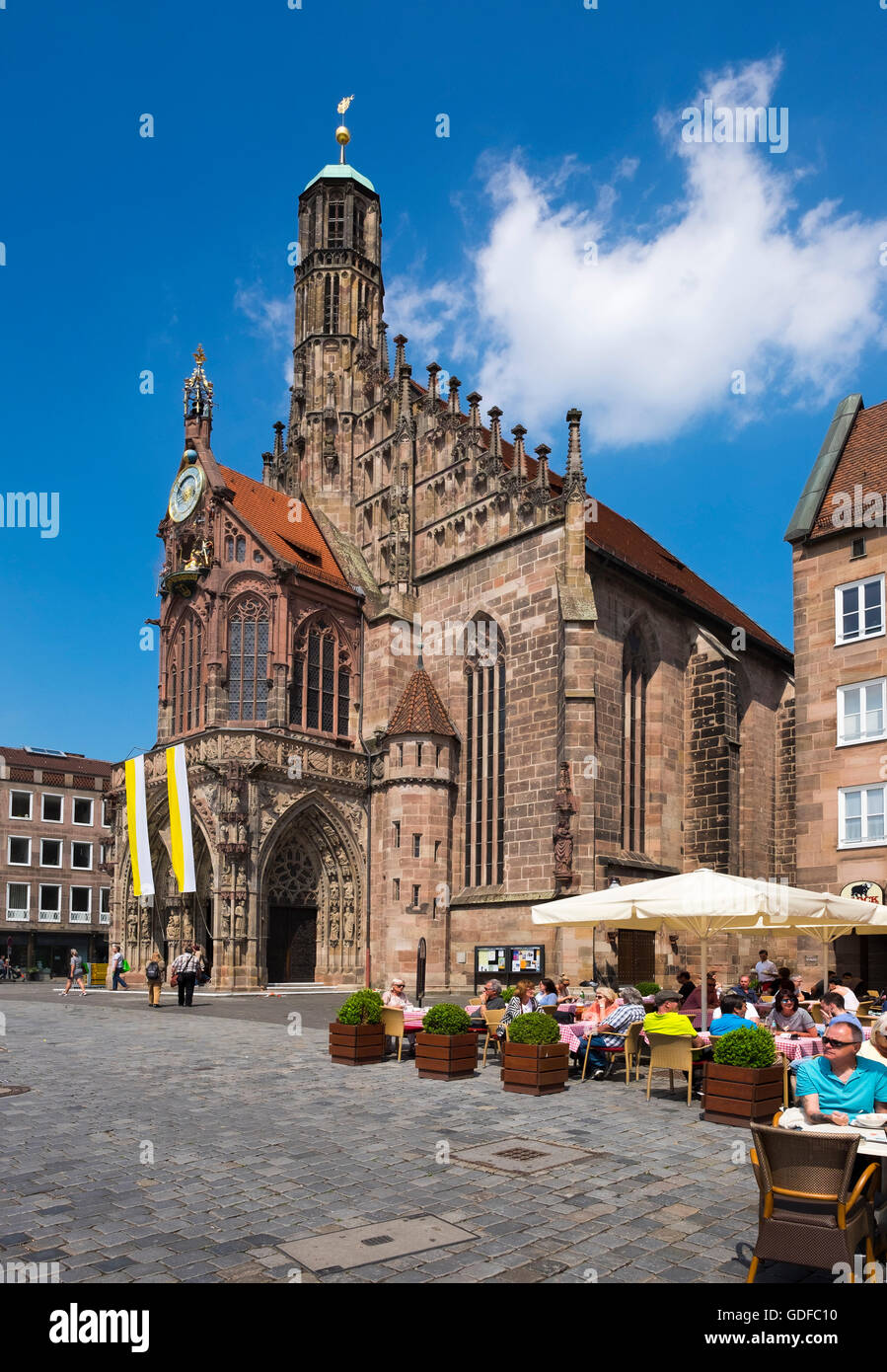 Frauenkirche, Church of Our Lady, Main Market, historic centre of Sebald, Nuremberg, Middle Franconia, Franconia, Bavaria Stock Photo