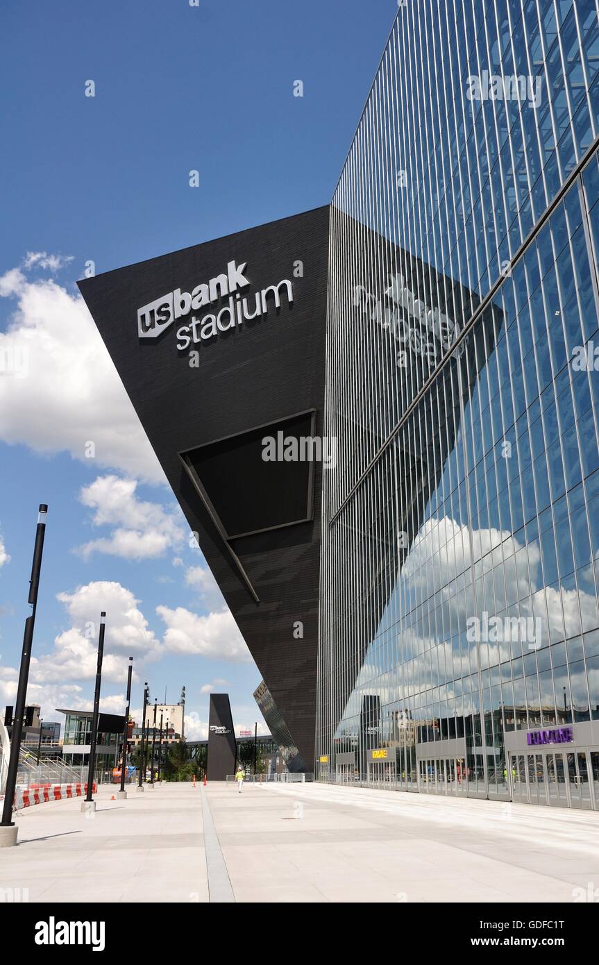 Minnesota Vikings US Bank Stadium in Minneapolis on a Sunny Day Stock Photo