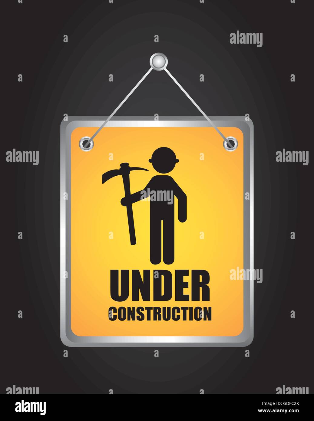 label hanging under construction isolated icon design Stock Vector ...