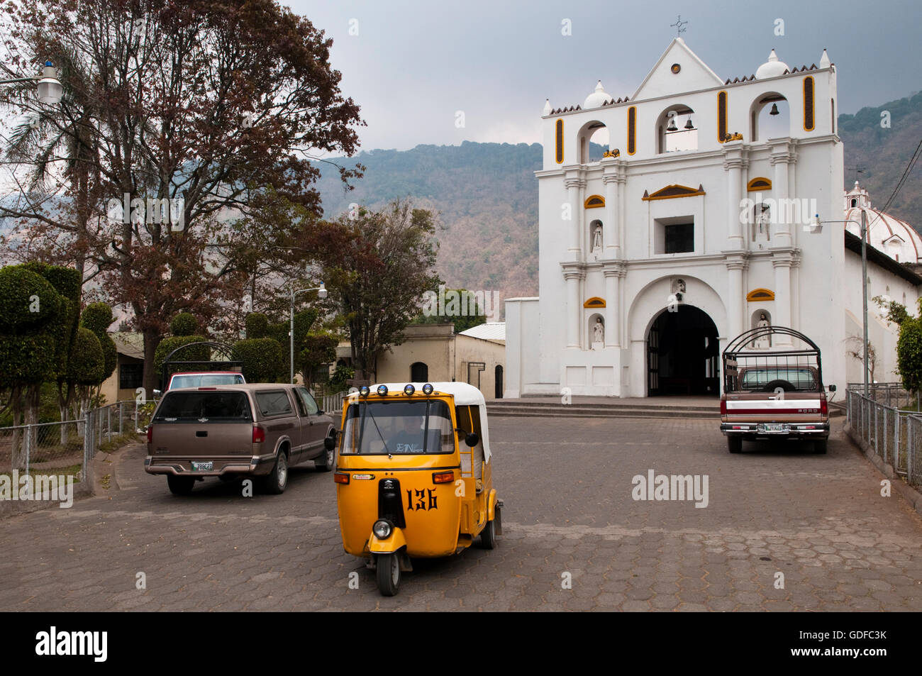 Church of San Lucas Toliman, Lago de Atitlan, Guatemala, Central America Stock Photo