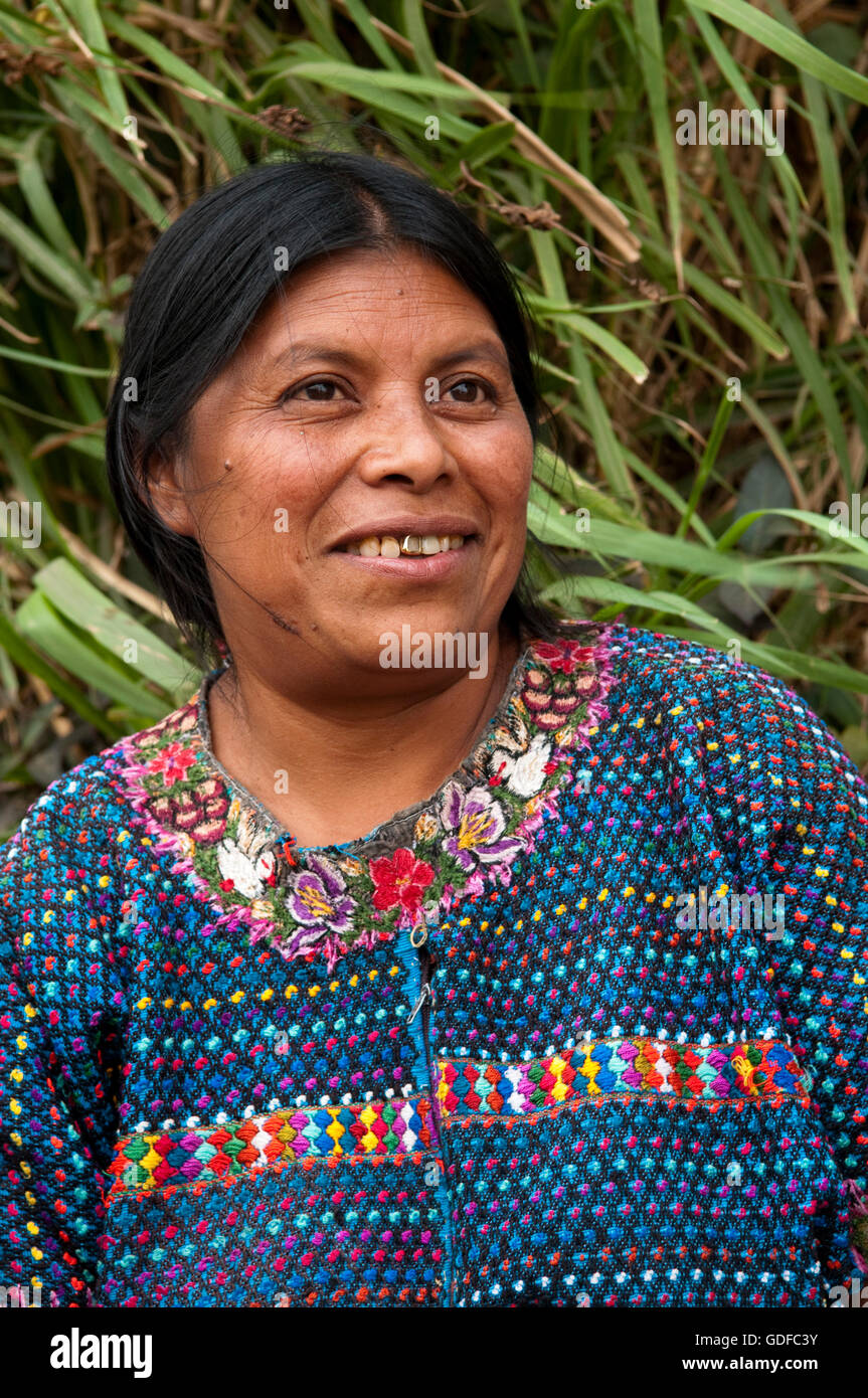 Woman, portrait, San Lucas Toliman, Lago de Atitlan, Guatemala, Central America Stock Photo