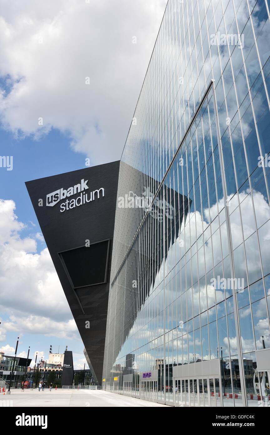 Minnesota Vikings US Bank Stadium in Minneapolis on a Sunny Day Stock Photo