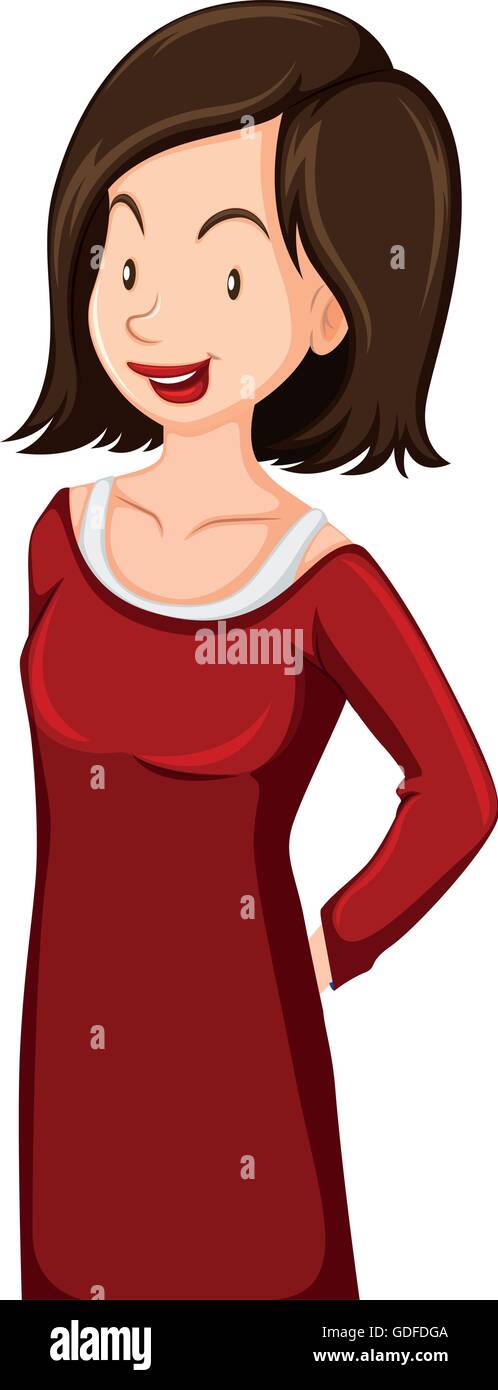 Woman in red dress illustration Stock Vector Image & Art - Alamy