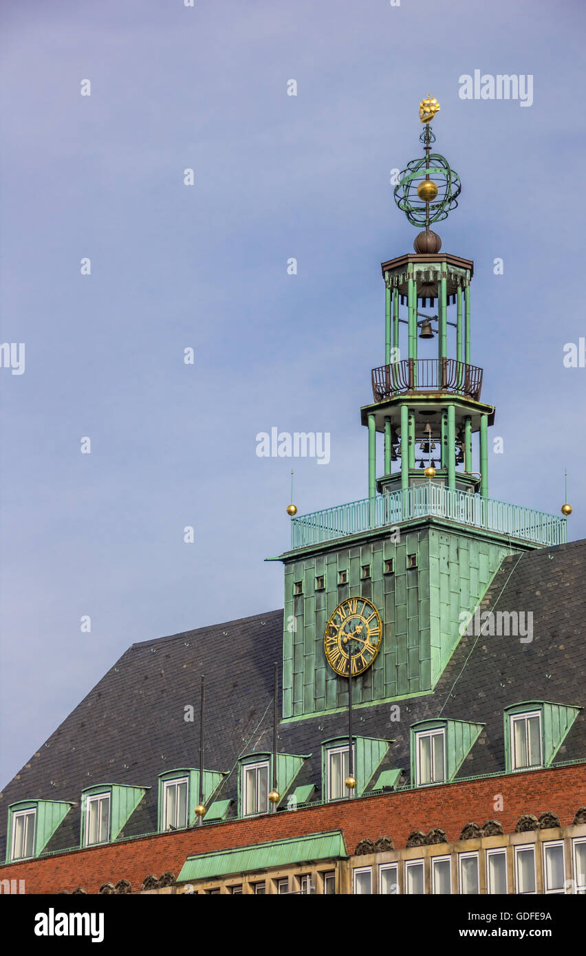 Detail of the town hall in the center of Emden, Germany Stock Photo