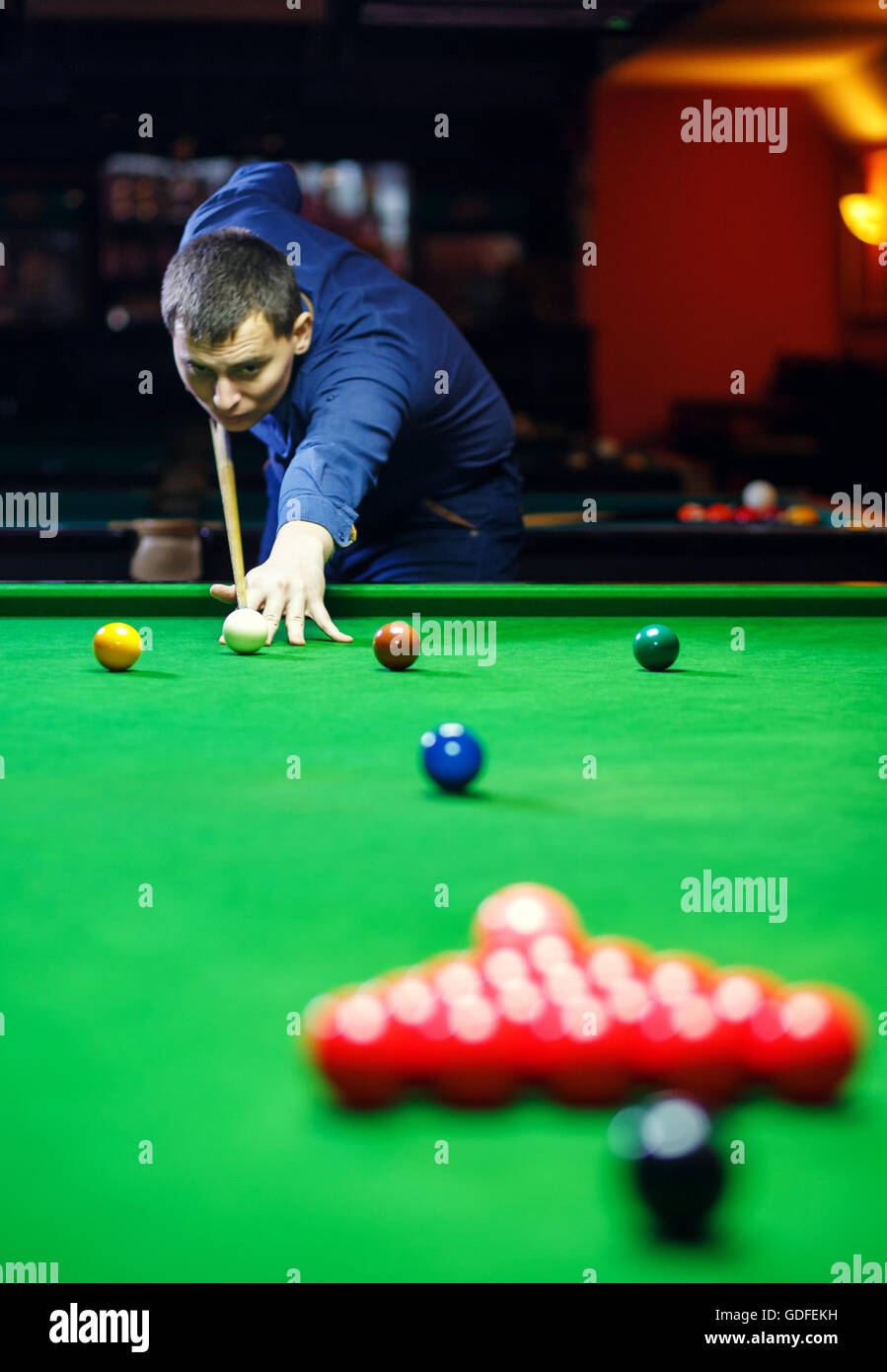 Ball and Snooker Player Stock Photo Alamy