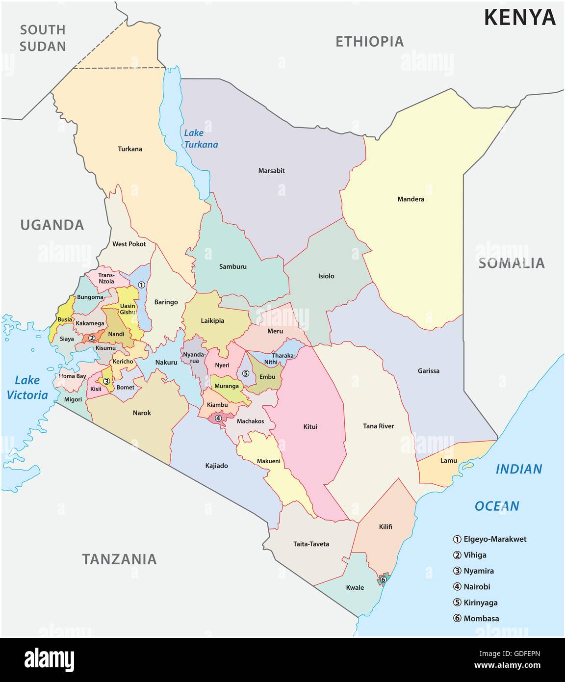 Large Detailed Administrative Divisions Map Of Kenya - vrogue.co