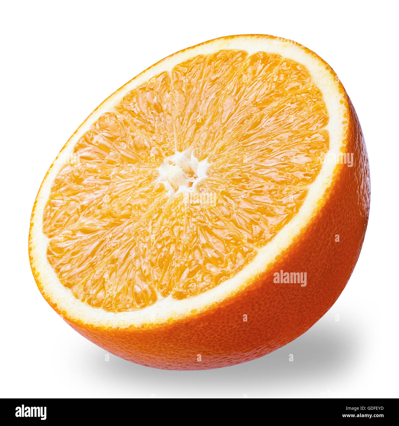 half of fresh orange isolated on white background Stock Photo - Alamy