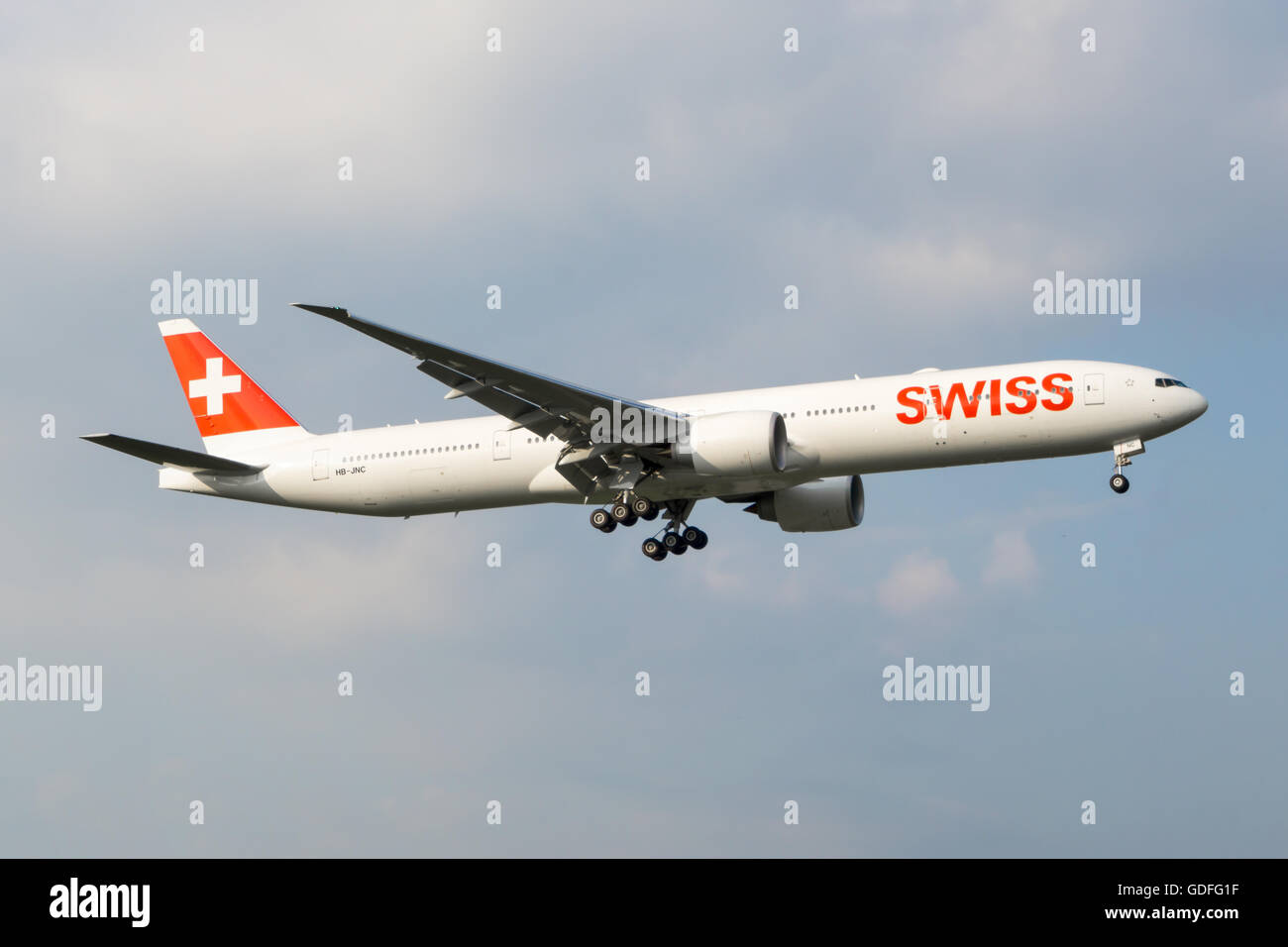 SWISS International Airlines / SWISS Global Airlines, Boeing B777, Zurich, Switzerland, Airport, ZRH, LSZH Stock Photo