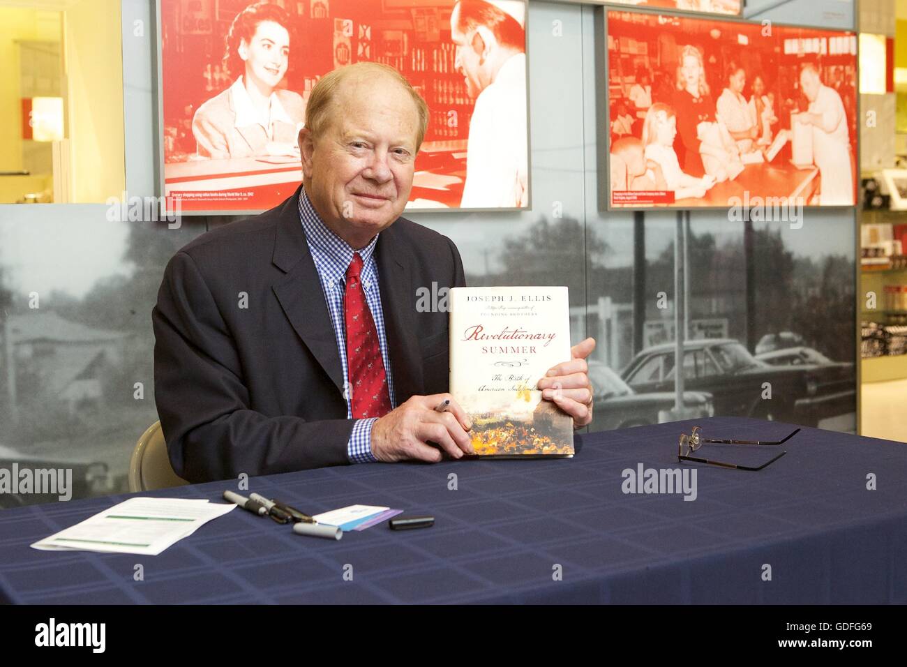 Author Joseph Ellis during a book signing for Revolutionary Summer at