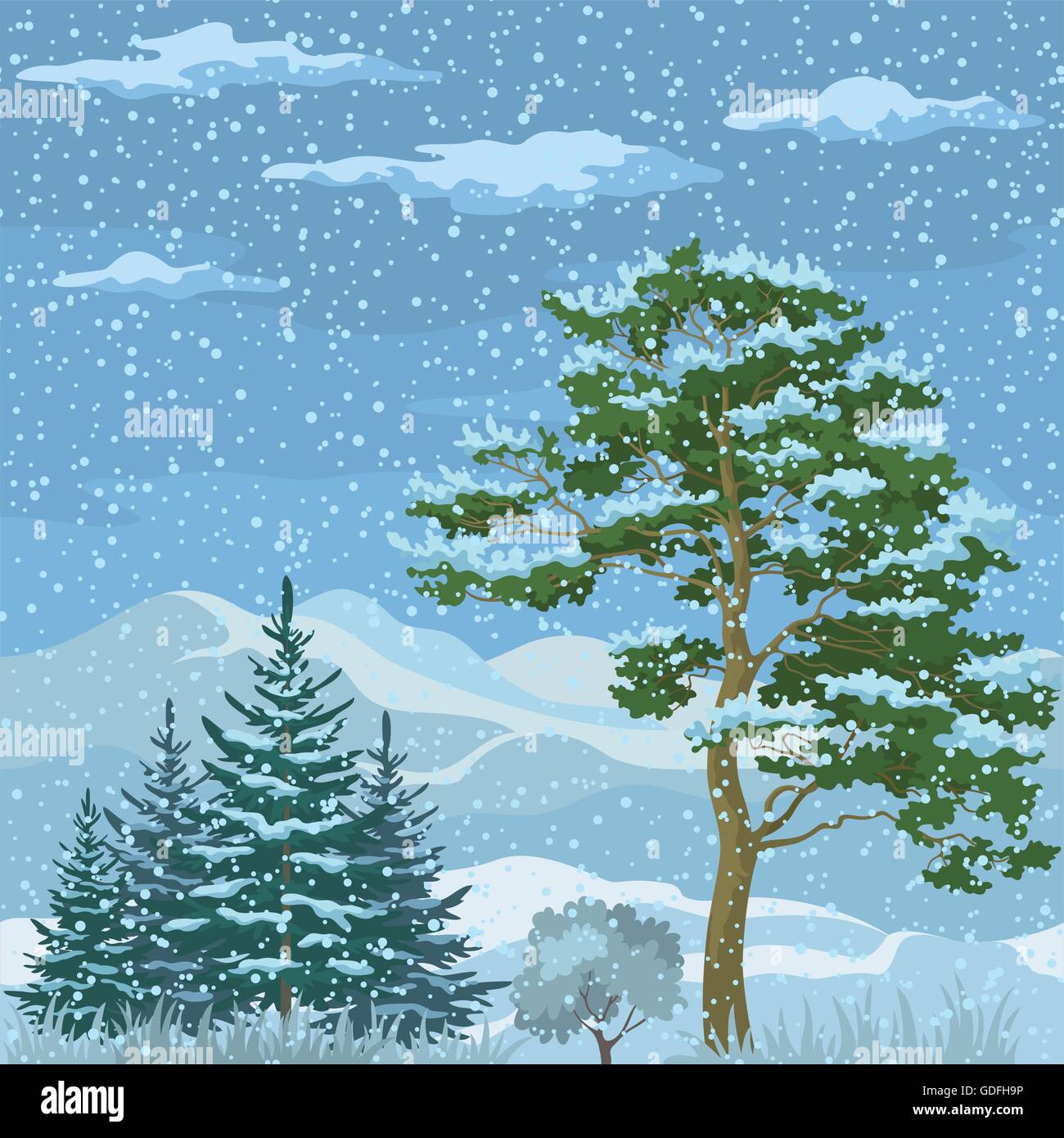 Seamless, Mountain Winter Landscape Stock Vector Image & Art - Alamy