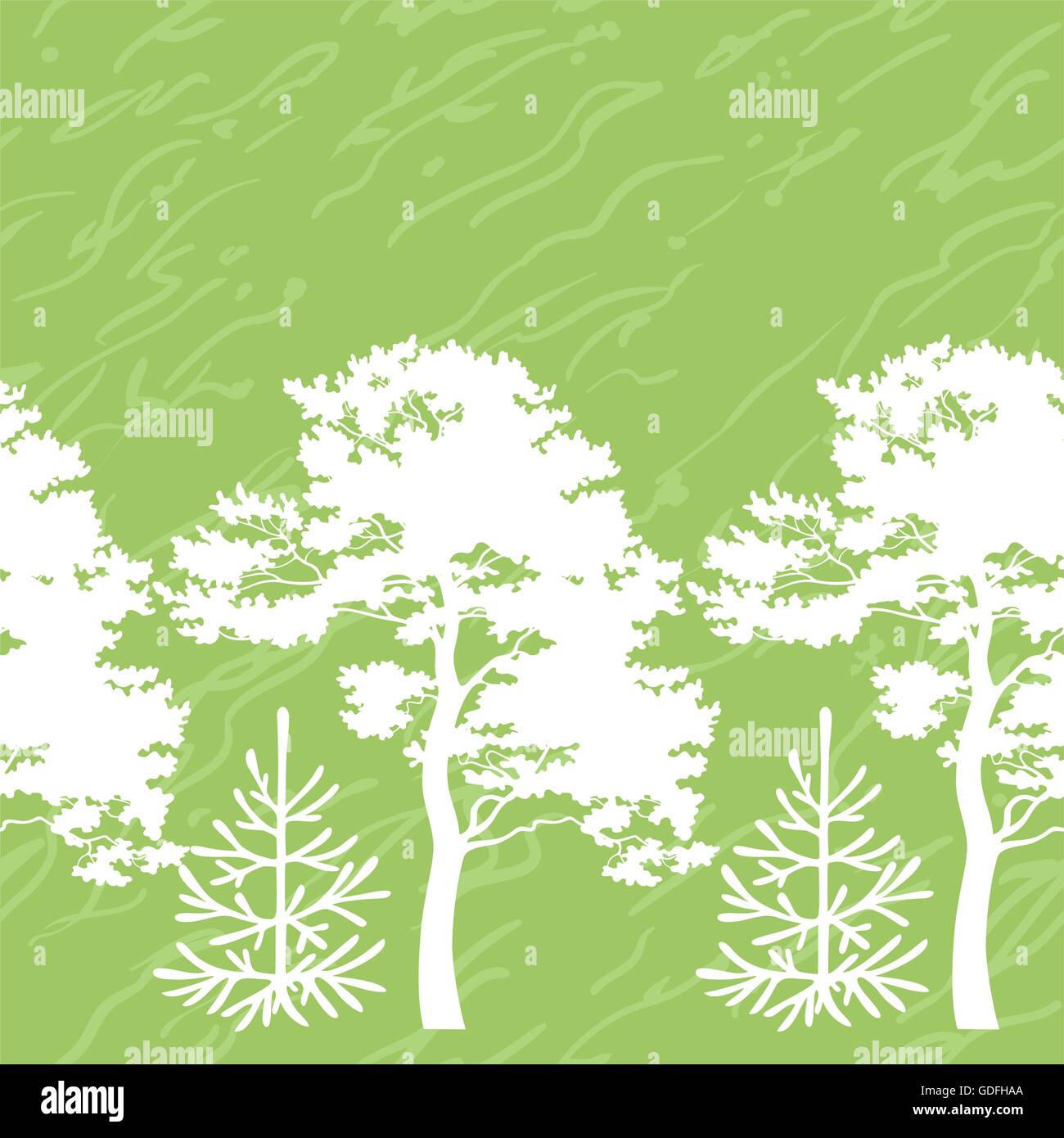 Seamless trees silhouettes and abstract pattern Stock Vector Image ...