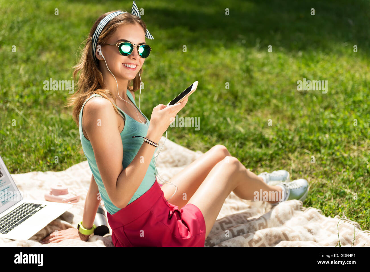 Modern youth relaxing outdoors Stock Photo