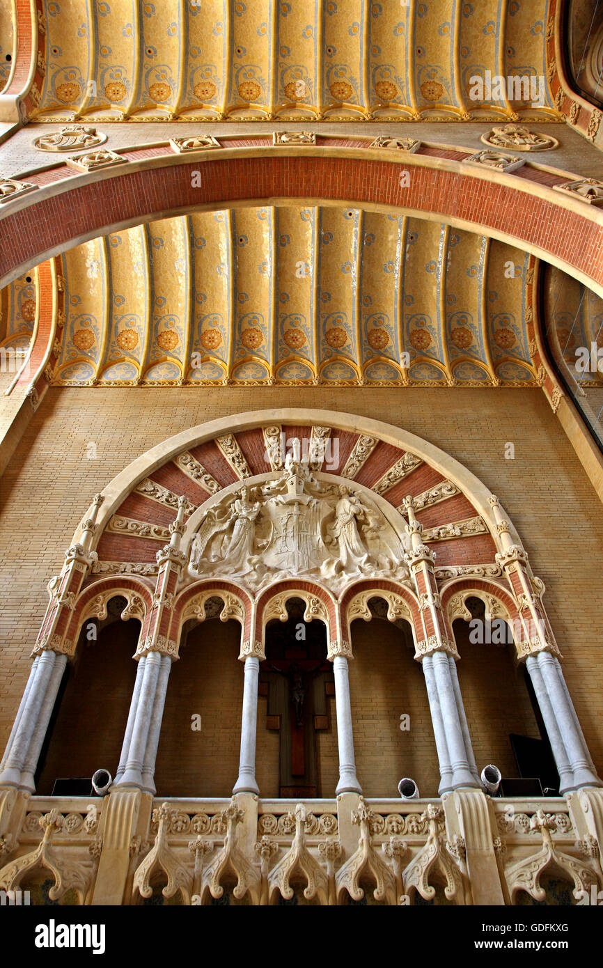 Inside the Recinte Modernista de Sant Pau (architect: Lluís Domènech i Montaner), Barcelona, Catalonia, Spain Stock Photo
