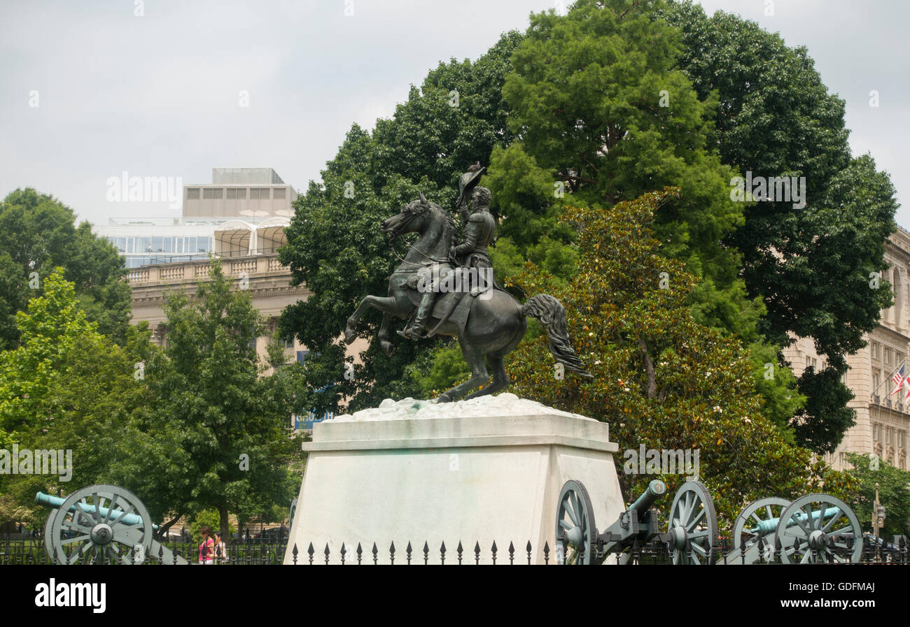 Andrew Jackson statue in Washington DC Stock Photo Alamy
