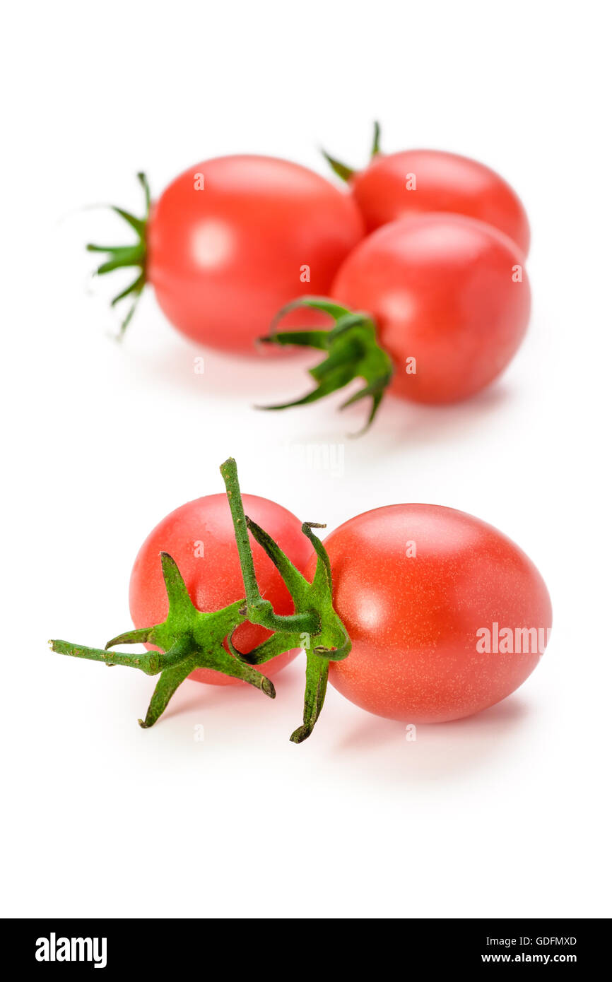 fresh red cherry tomatoes isolated on white background Stock Photo - Alamy