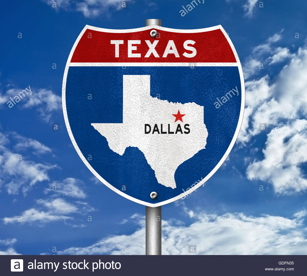 Dallas Texas road sign Stock Photo 111598569 Alamy