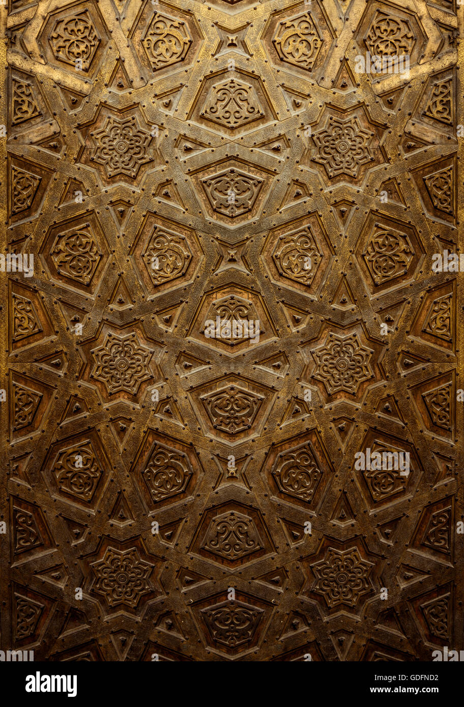 Vintage Background of Decorative Islamic Wood Art Door Stock Photo - Alamy