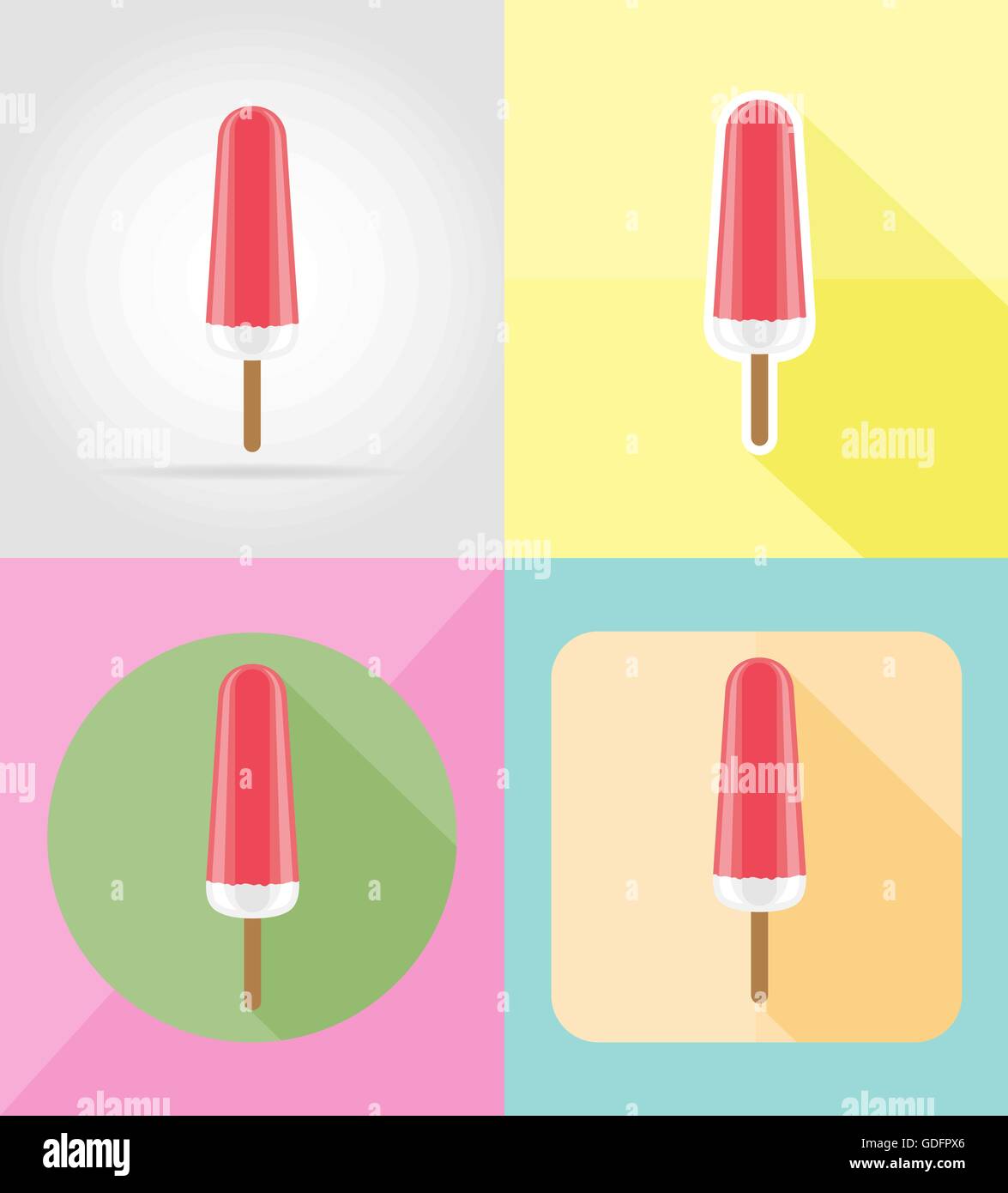 ice cream flat icons vector illustration isolated on background Stock ...