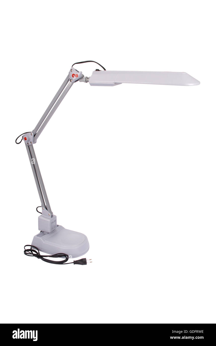 White office table lamp white background with soft shadow. Clipping