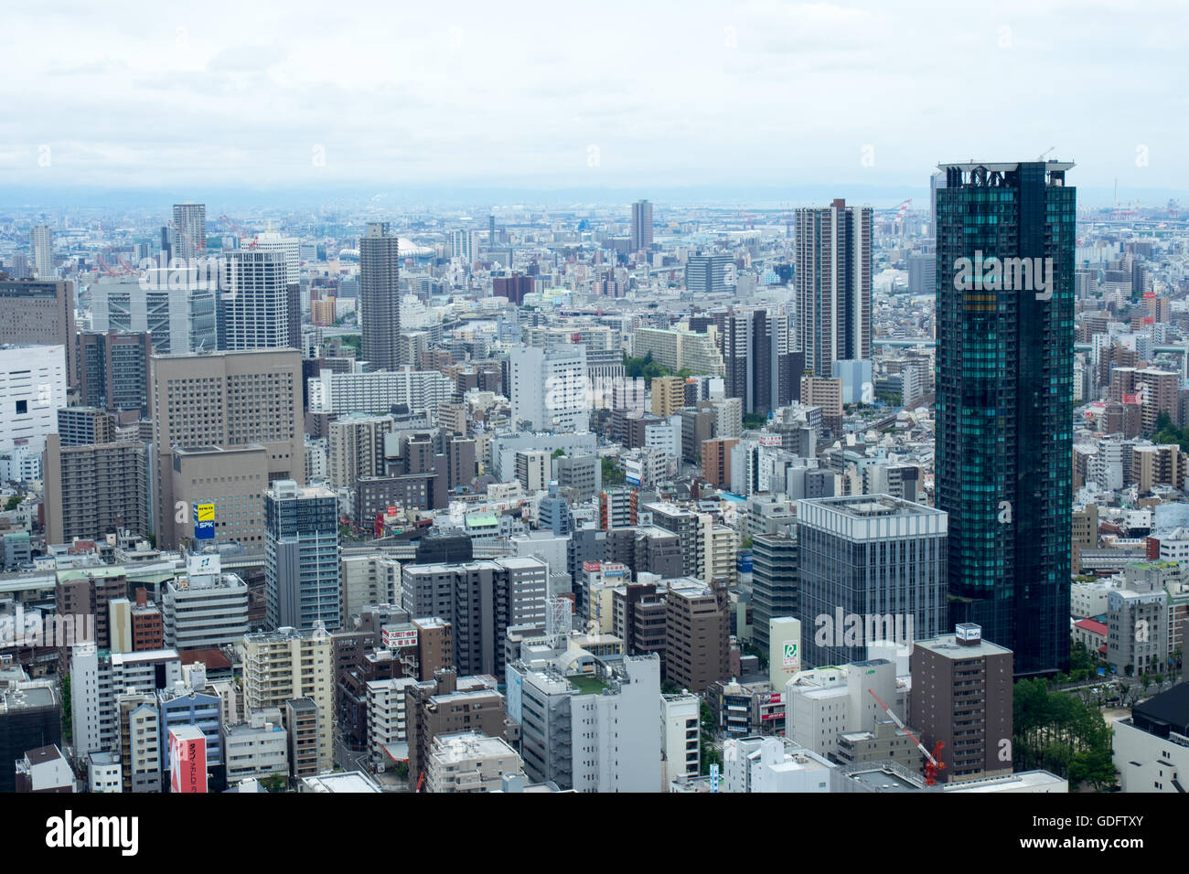 Panoramic skyline of Kita-ku, Osaka. Stock Photo