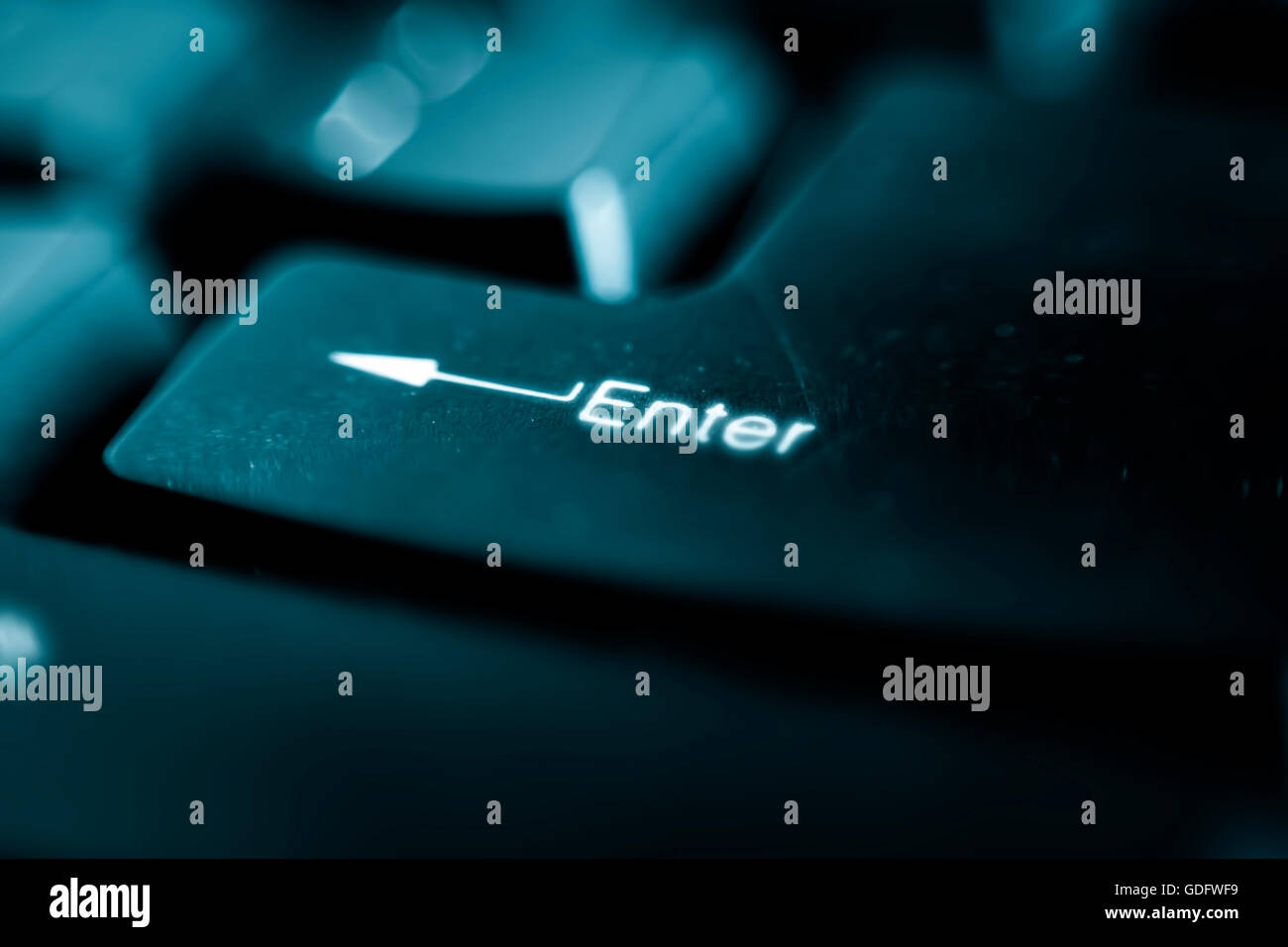 Keyboard of a desk top computer, isolated, selective focus, shallow