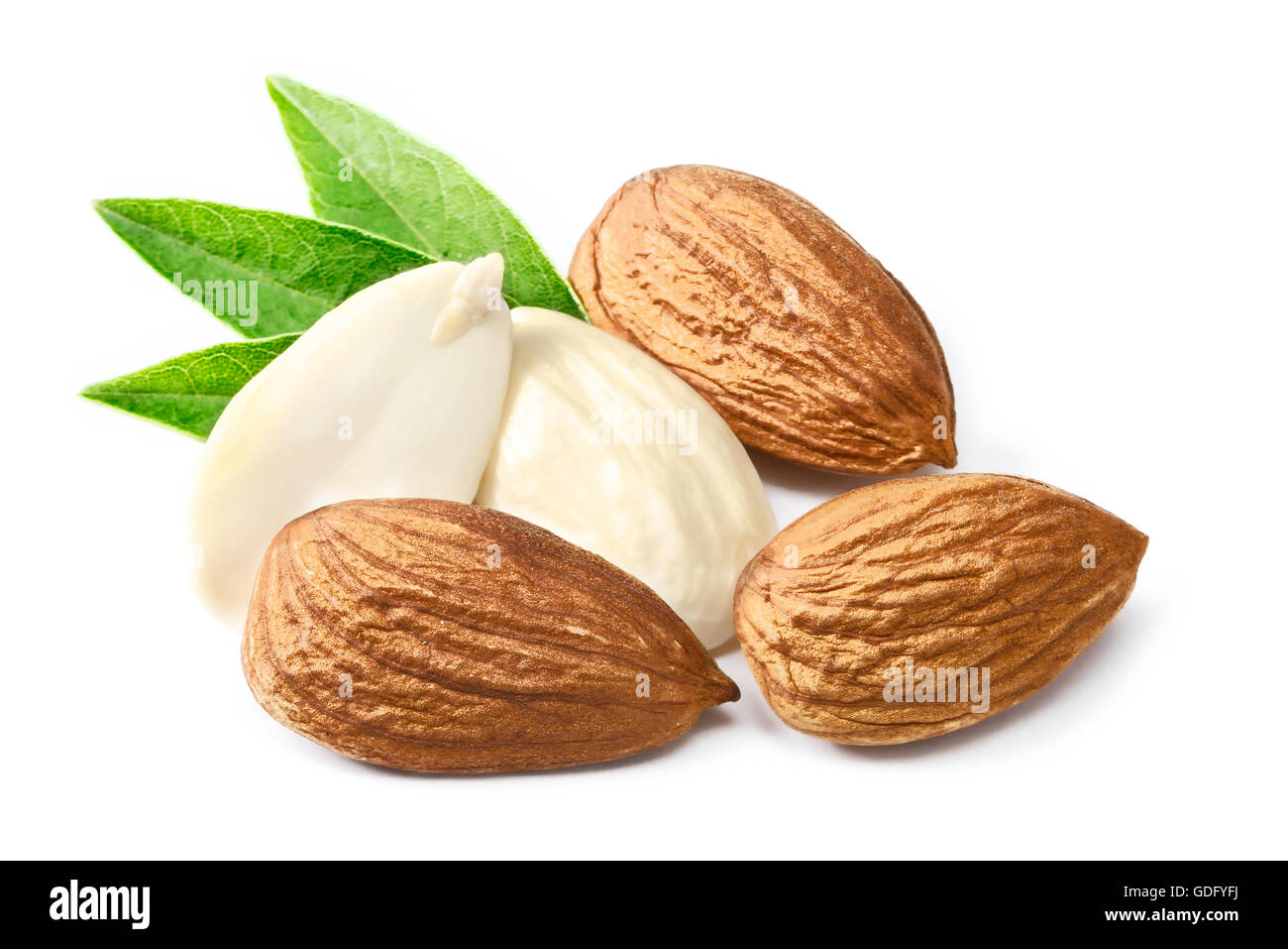 almond on white Stock Photo