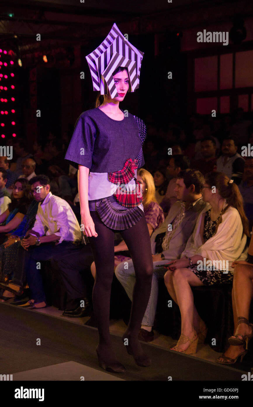 Models walking the ramp with Little Shilpa designer clothes Stock Photo