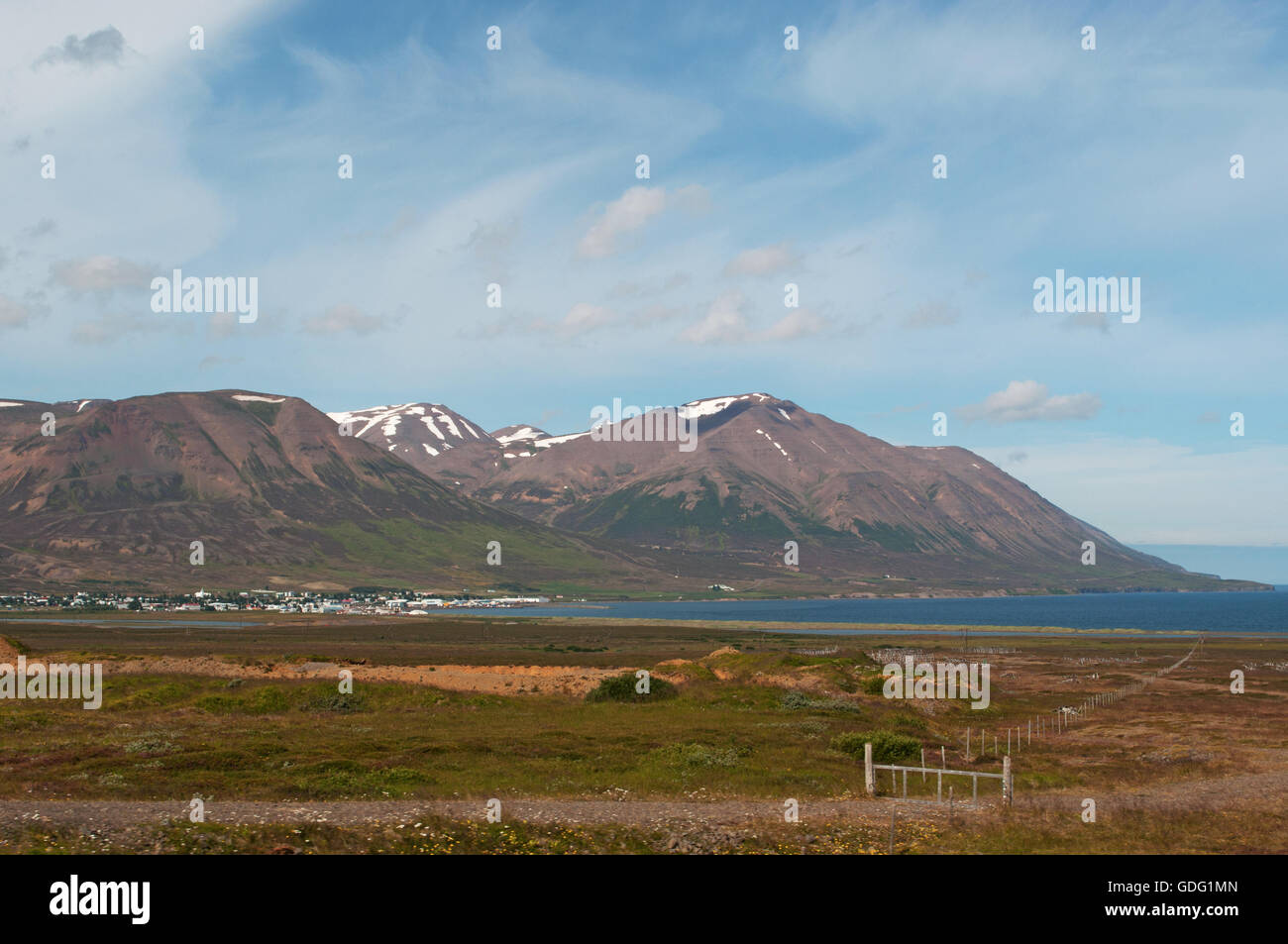 Iceland: the breathtaking landscape with view of the fjord of Akureyri ...