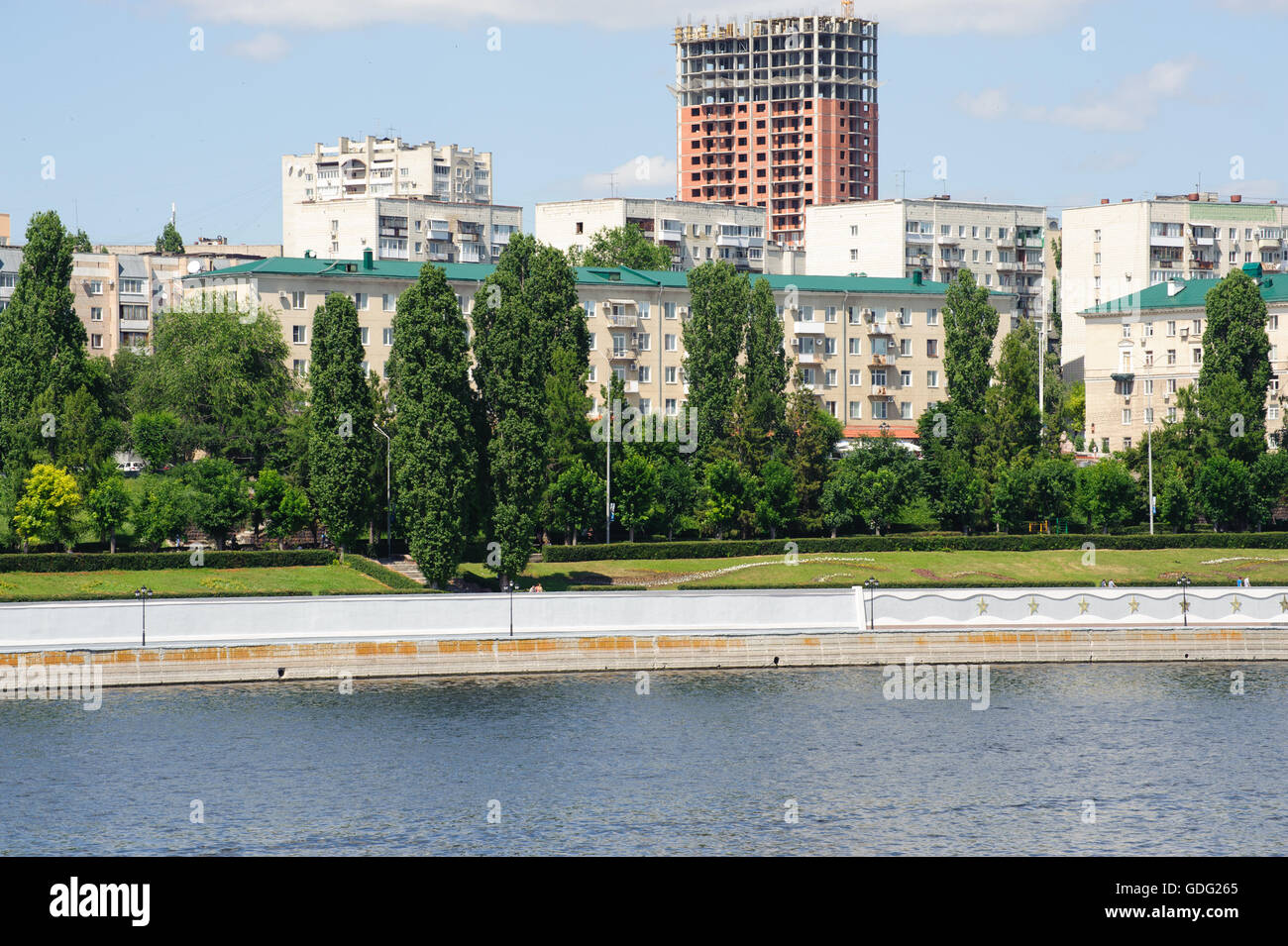 Saratov, Russia- June 28, 2016. Volga river embankment in Saratov town, Russia Stock Photo