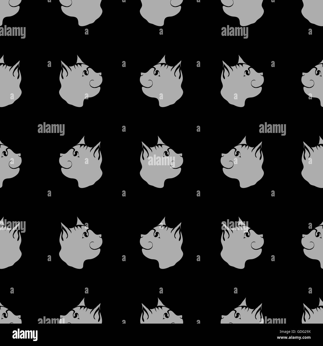 Cat Seamless Animal Pattern Stock Vector Image & Art - Alamy