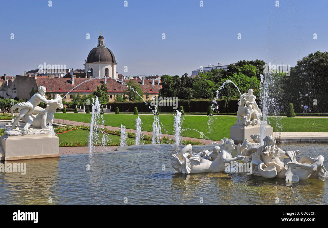 Belvedere garden in Vienna city, Austria Stock Photo Alamy