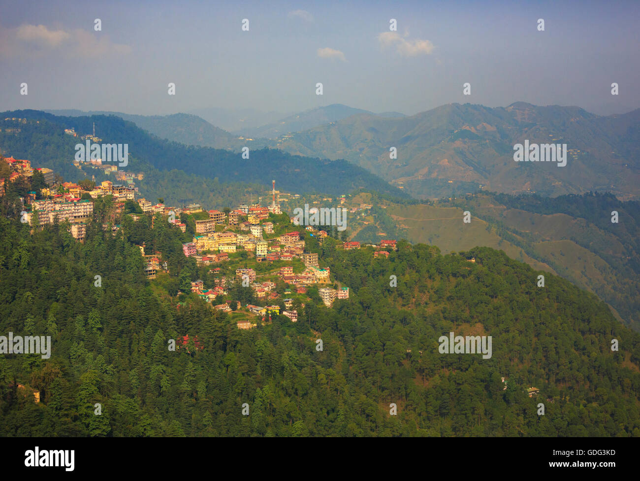 Scenic view of Shimla (Himachal Pradesh, India) Stock Photo