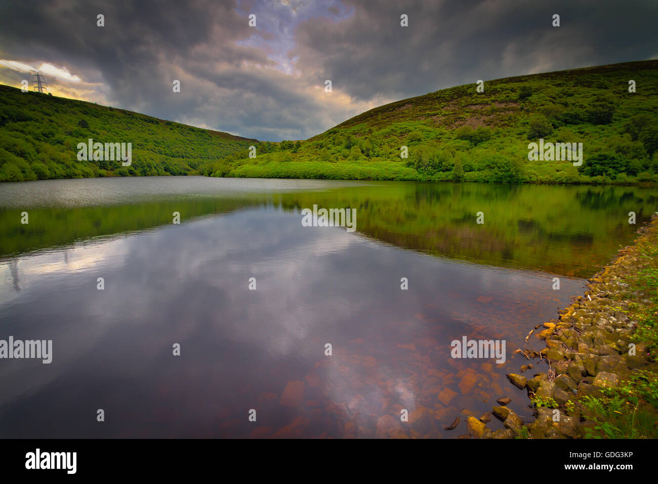 A storm brewing over Brushes Reservoir Stock Photo Alamy