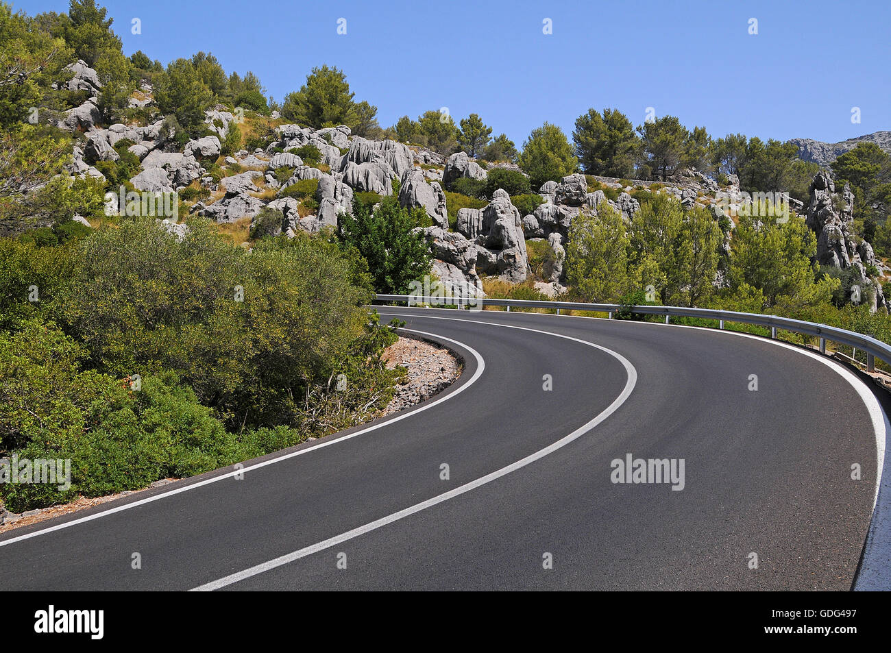 Majorca, Balearic Island, Mountain Road Stock Photo
