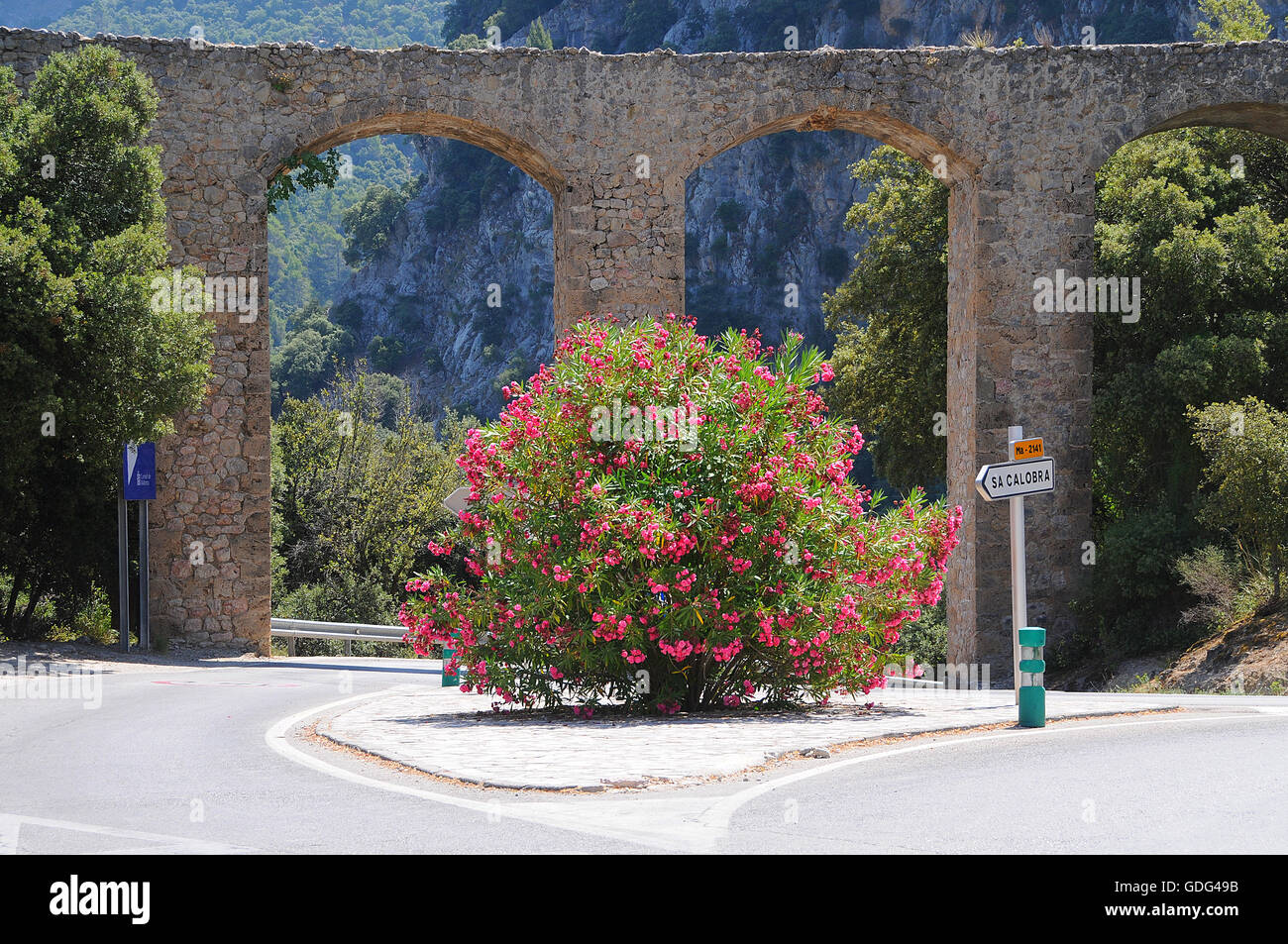 Aqueduct, Majorca, Balearic Island, Mountain Road Stock Photo