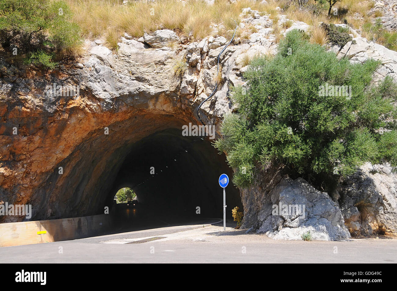 Tunnel, Majorca, Balearic Island, Mountain Road Stock Photo