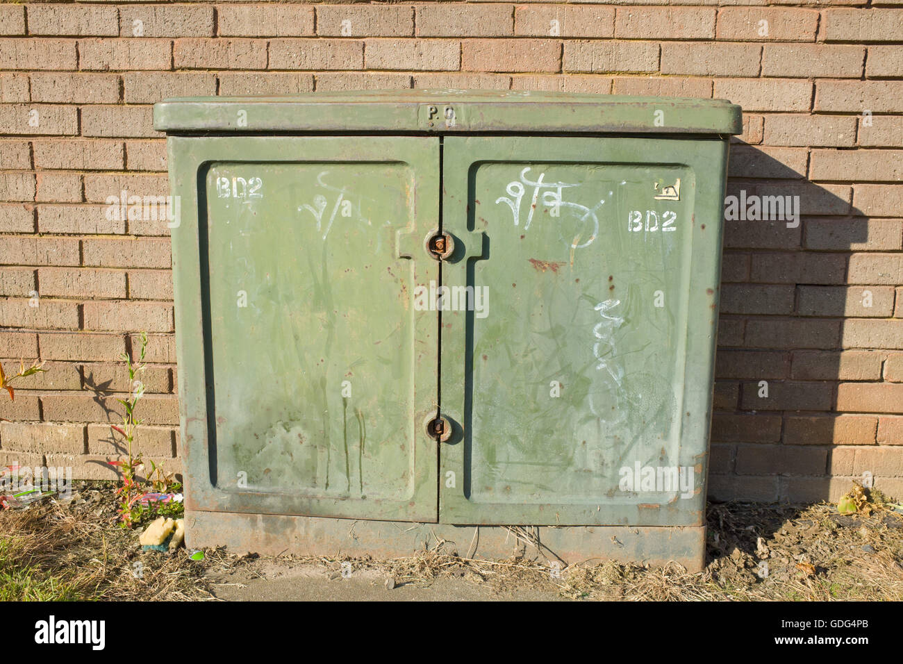 Green BT connection box UK Stock Photo