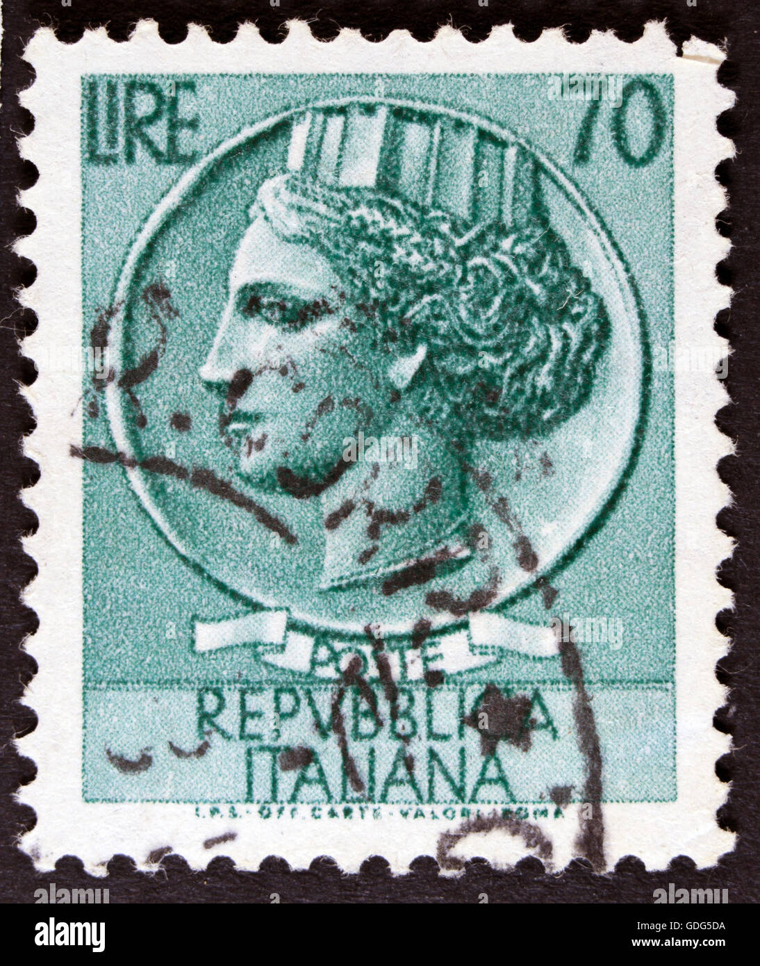 Postage stamp printed in italy hi-res stock photography and images - Alamy
