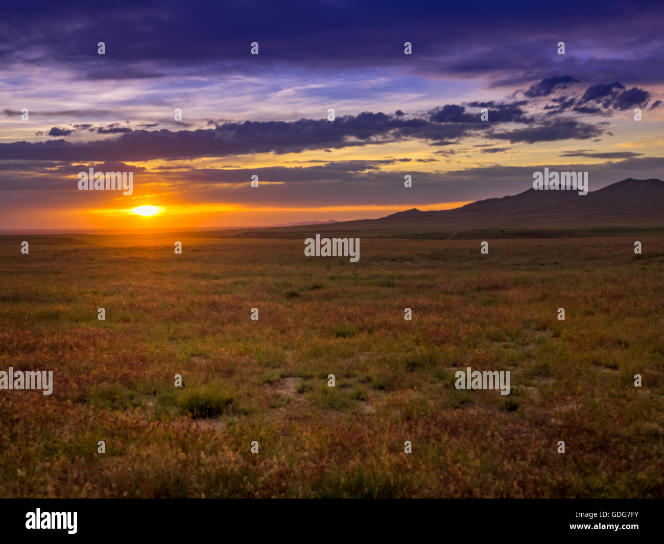 Sunset over the Great Basin Desert in western Utah. Stock Photo