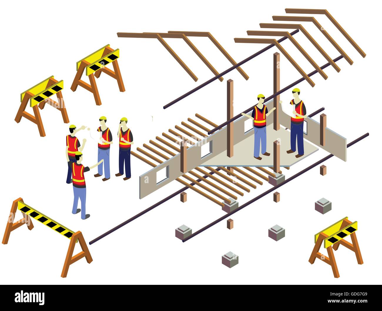 New building under construction Stock Vector Images Alamy